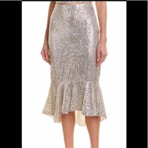 Alice and Olivia beaded silver skirt w tags sz8